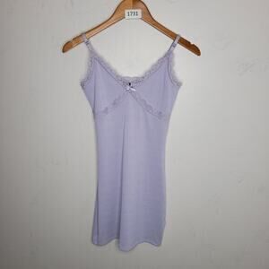 Divided Womens Y2K Lace Trim Babydoll Slip Dress Size‎ S Purple Preppy Coquette